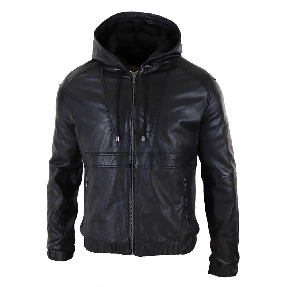 Black Casual Calibre Hooded Jacket