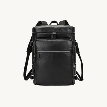 Black Classic Leather Backpack