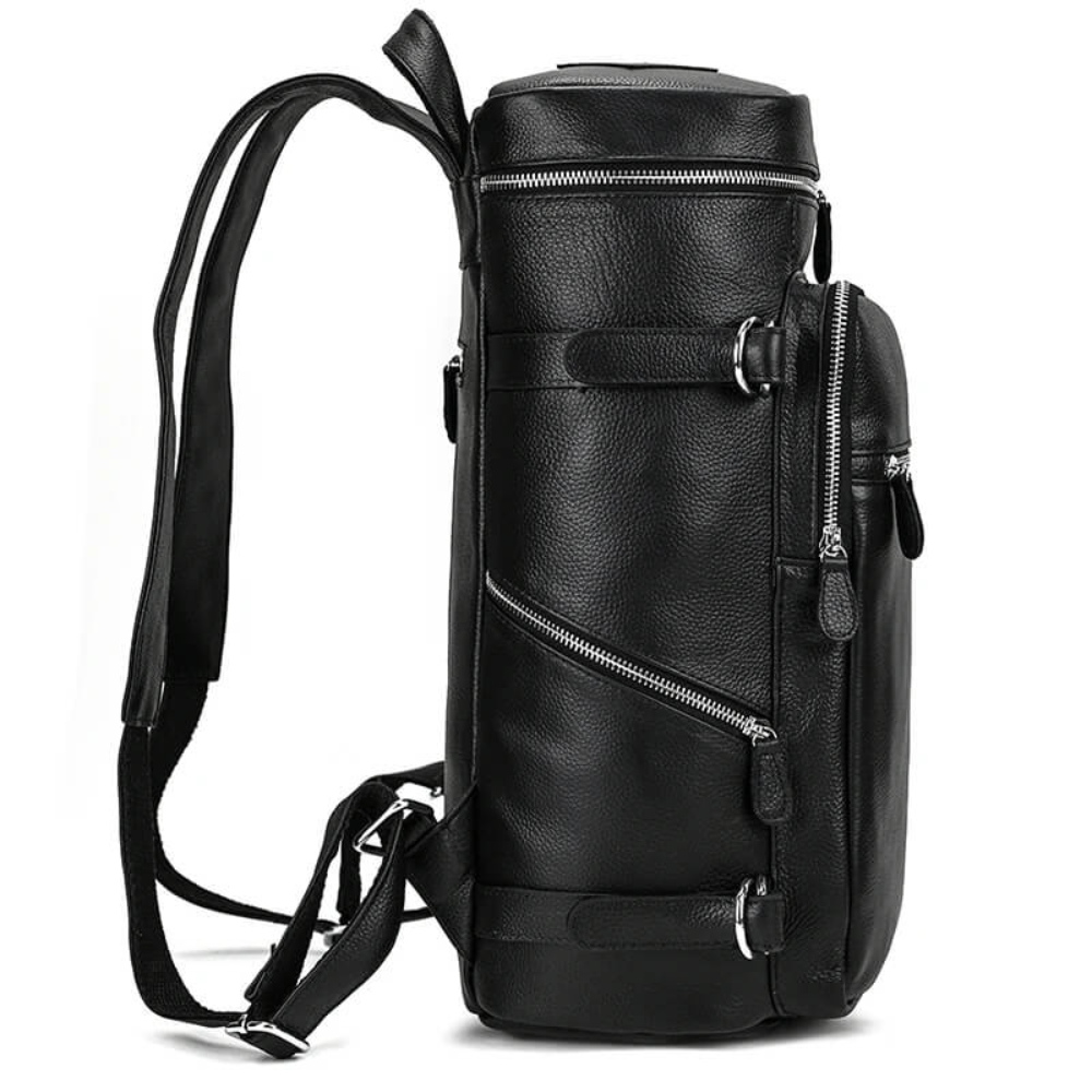 Black Classic Leather Backpack