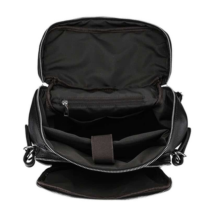 Black Classic Leather Backpack