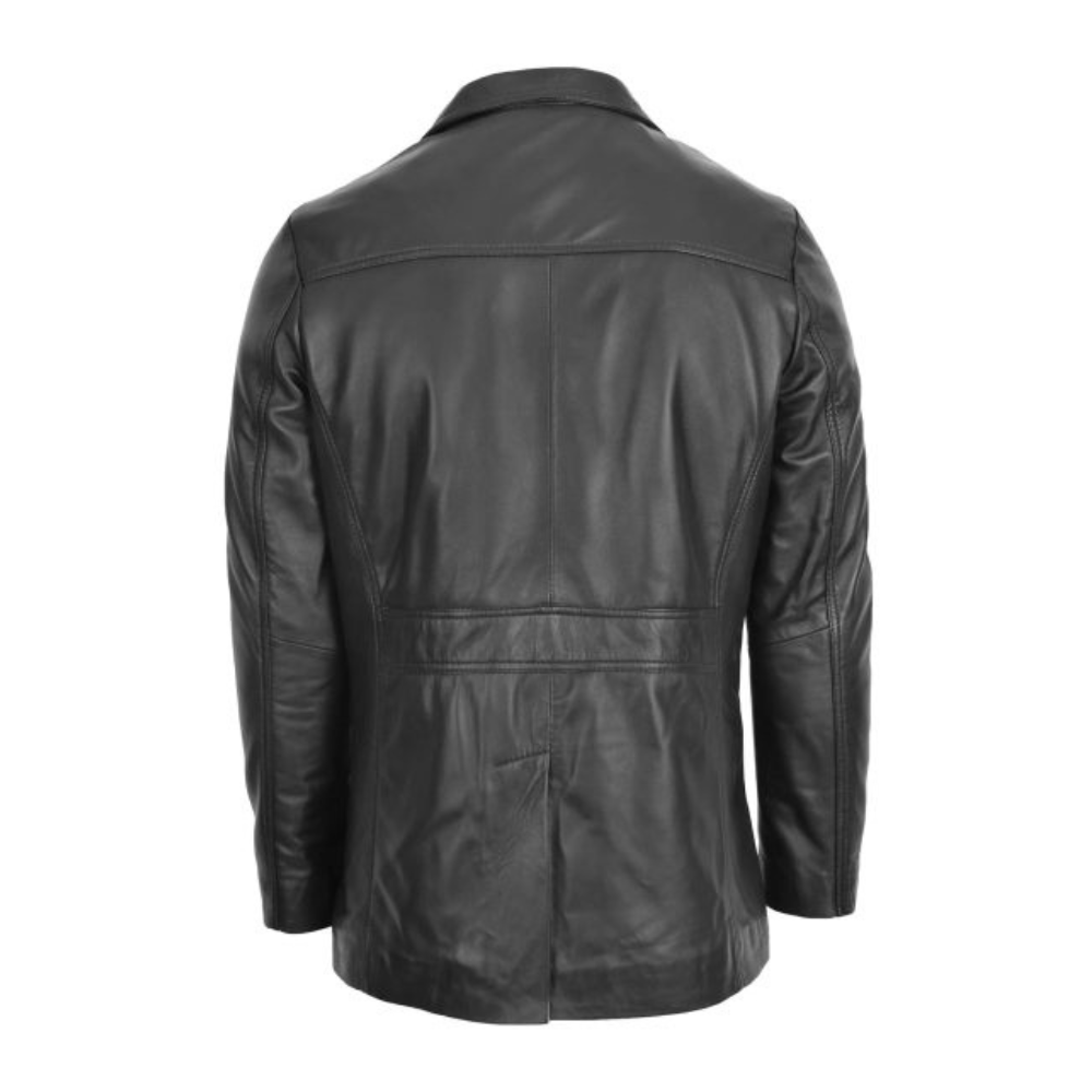 Black Continuum Leather Blazer