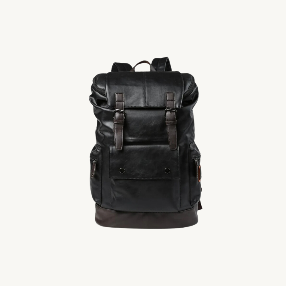 Black Darwin Sphere Leather Backpack