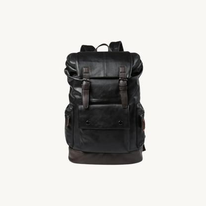 Black Darwin Sphere Leather Backpack