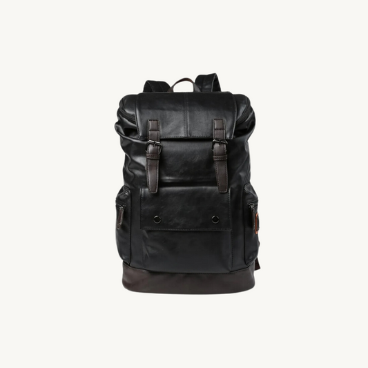 Black Darwin Sphere Leather Backpack