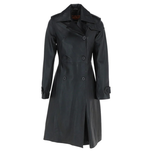 Black Double Breasted Marauder Trench Coat
