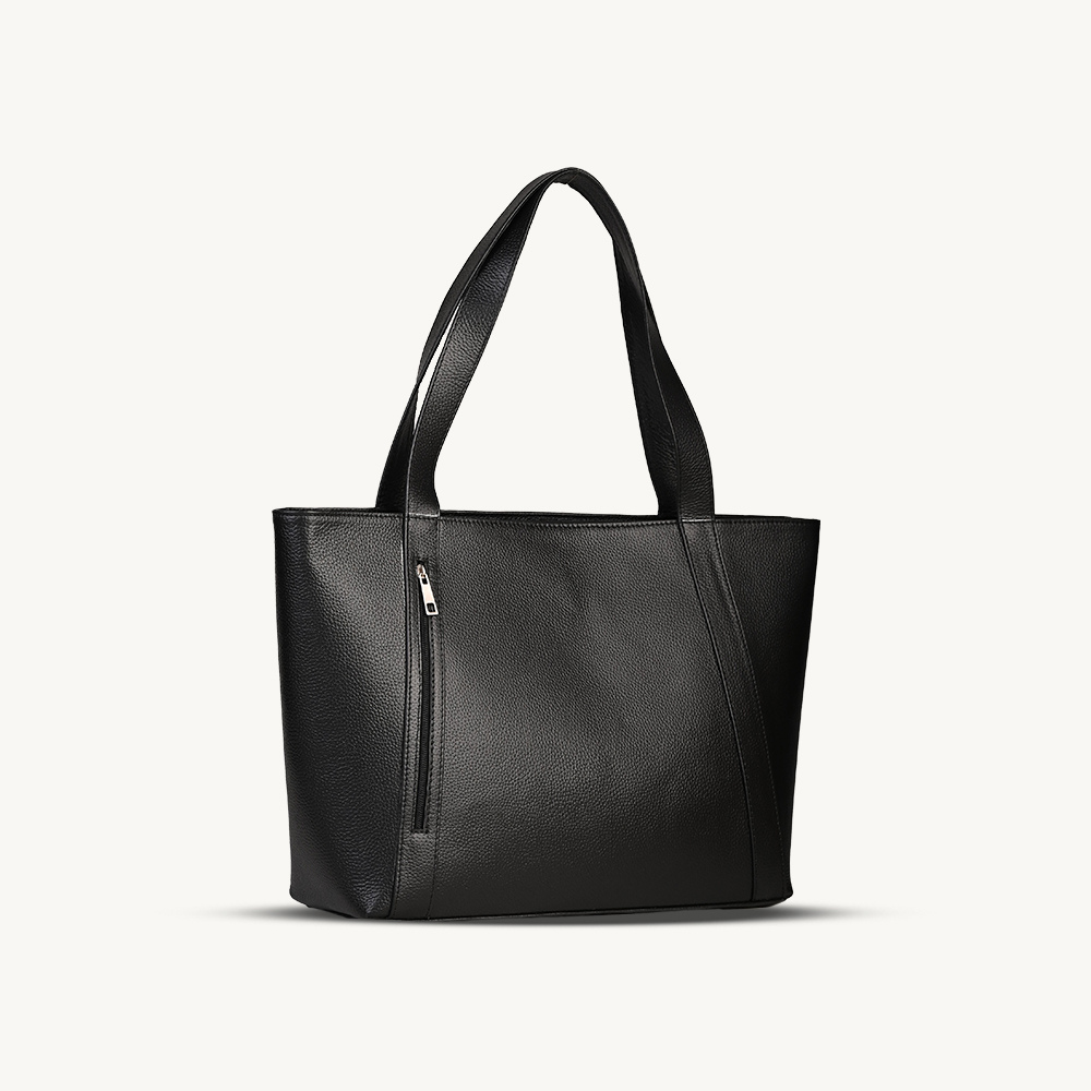 Black Everyday Leather Tote Bag