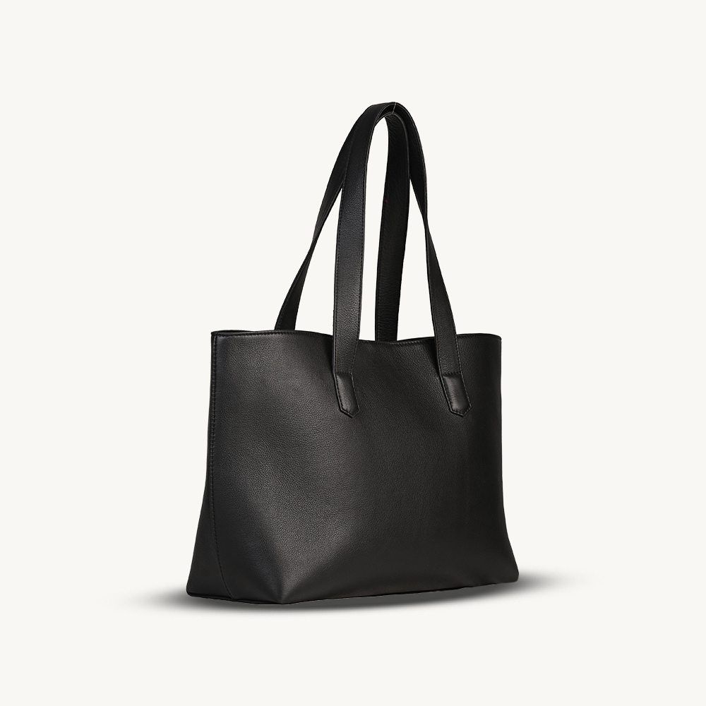 Black Everyday Leather Tote Bag
