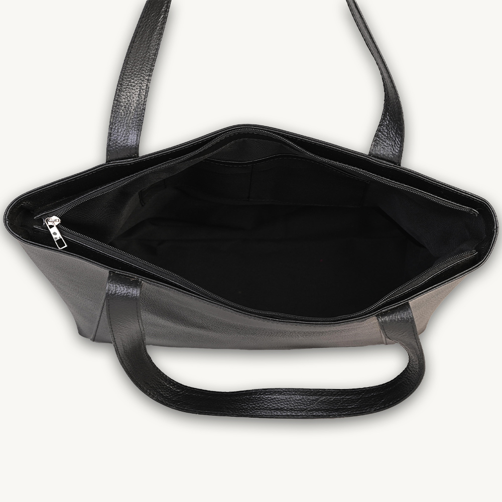 Black Everyday Leather Tote Bag