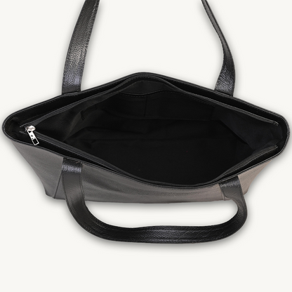 Black Everyday Leather Tote Bag