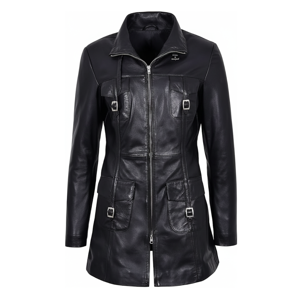 Black Falcon Trench Coat