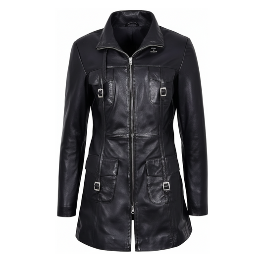 Black Falcon Trench Coat