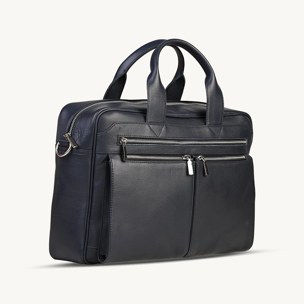 Black Invictus Leather Briefcase