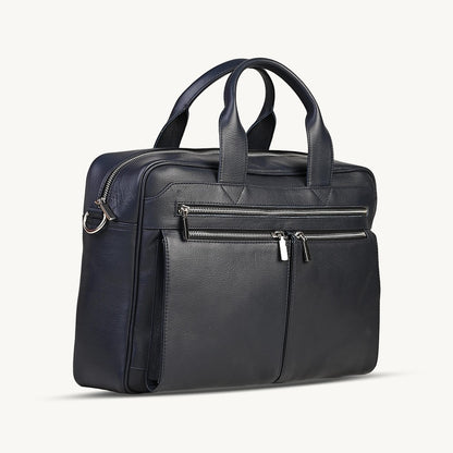 Black Invictus Leather Briefcase