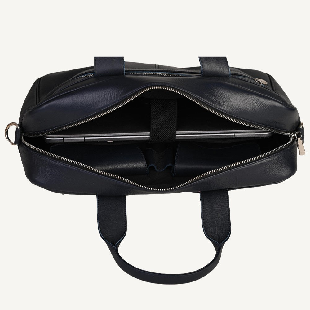 Black Invictus Leather Briefcase