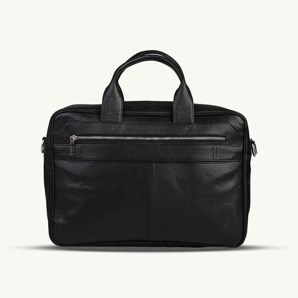 Black Invictus Leather Briefcase