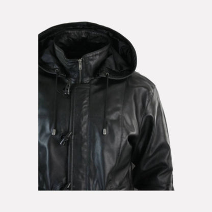 Black Iron Hooded Coat
