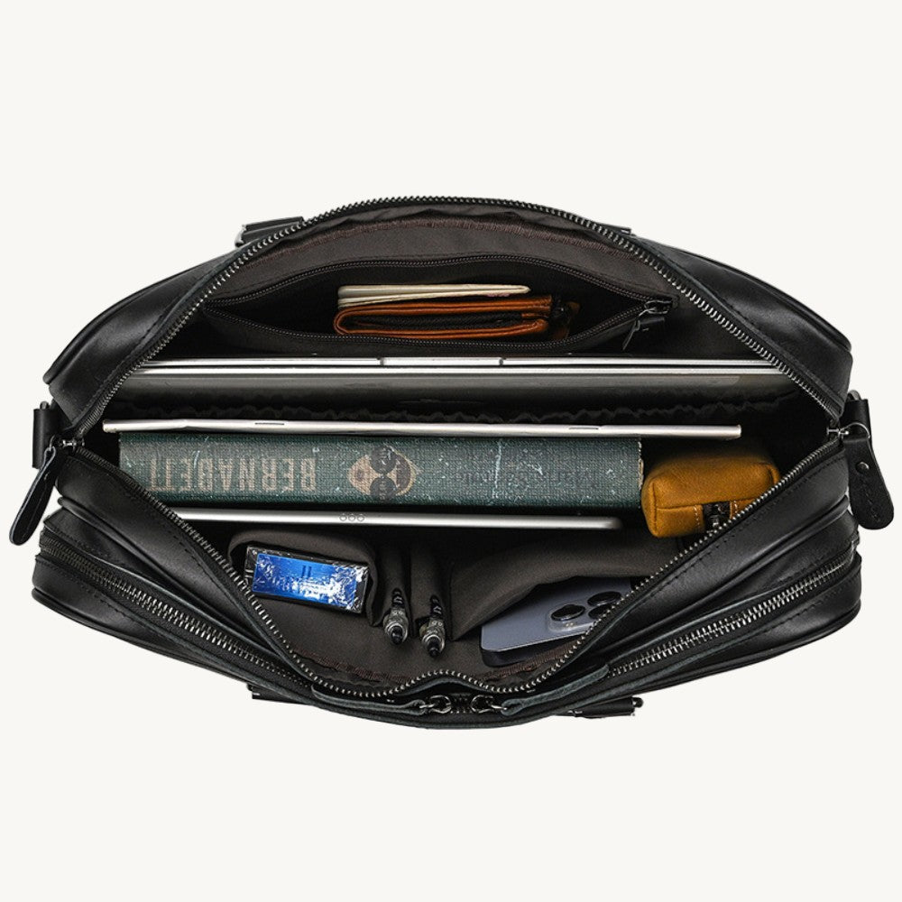 Black Leather Executive Briefcase