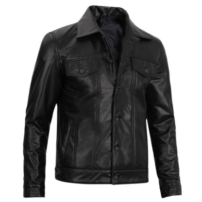 Black Leather Trucker Renegade