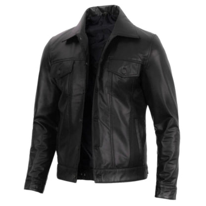 Black Leather Trucker Renegade