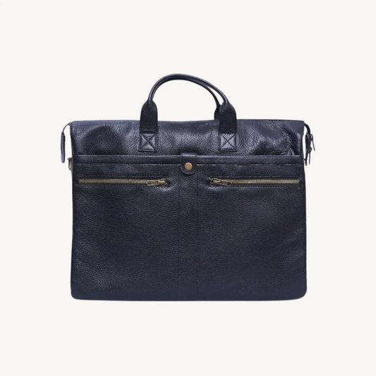 Black-Multi-Compartment-Leather-Briefcase