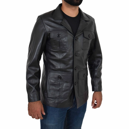 Black Pursuit Leather Blazer