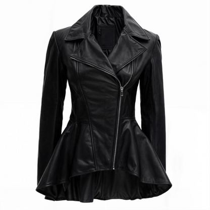Black Raven Peplum Biker Jacket