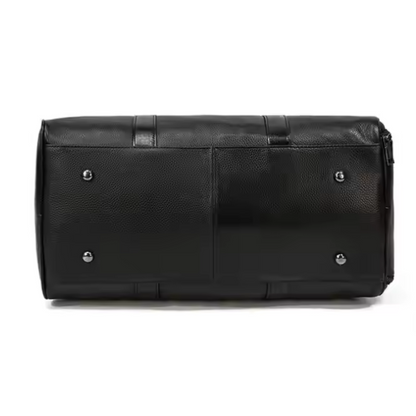 Black Regal Leather Duffle Bag