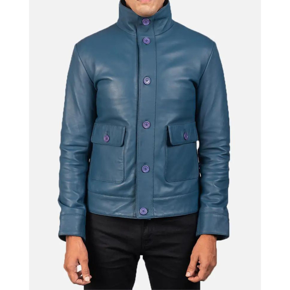 Blue Barricade Leather Jacket