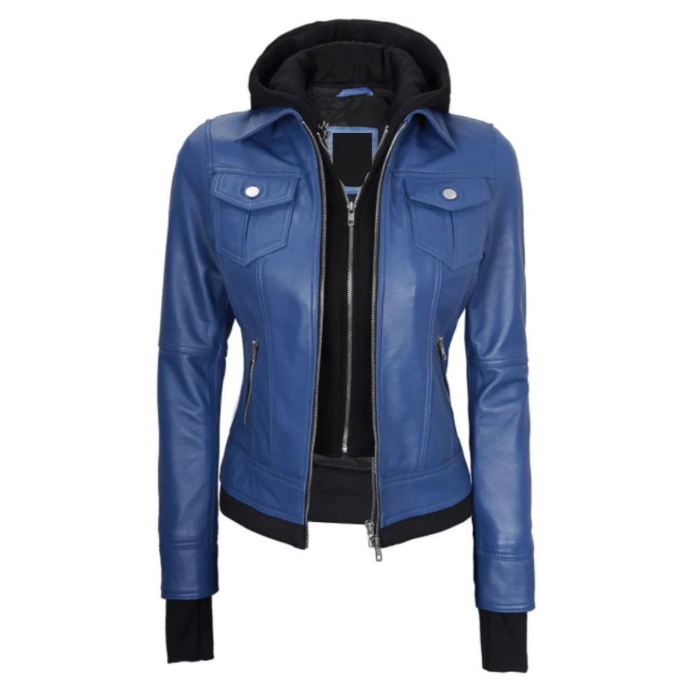 Blue Nova Bomber Hooded Jacket