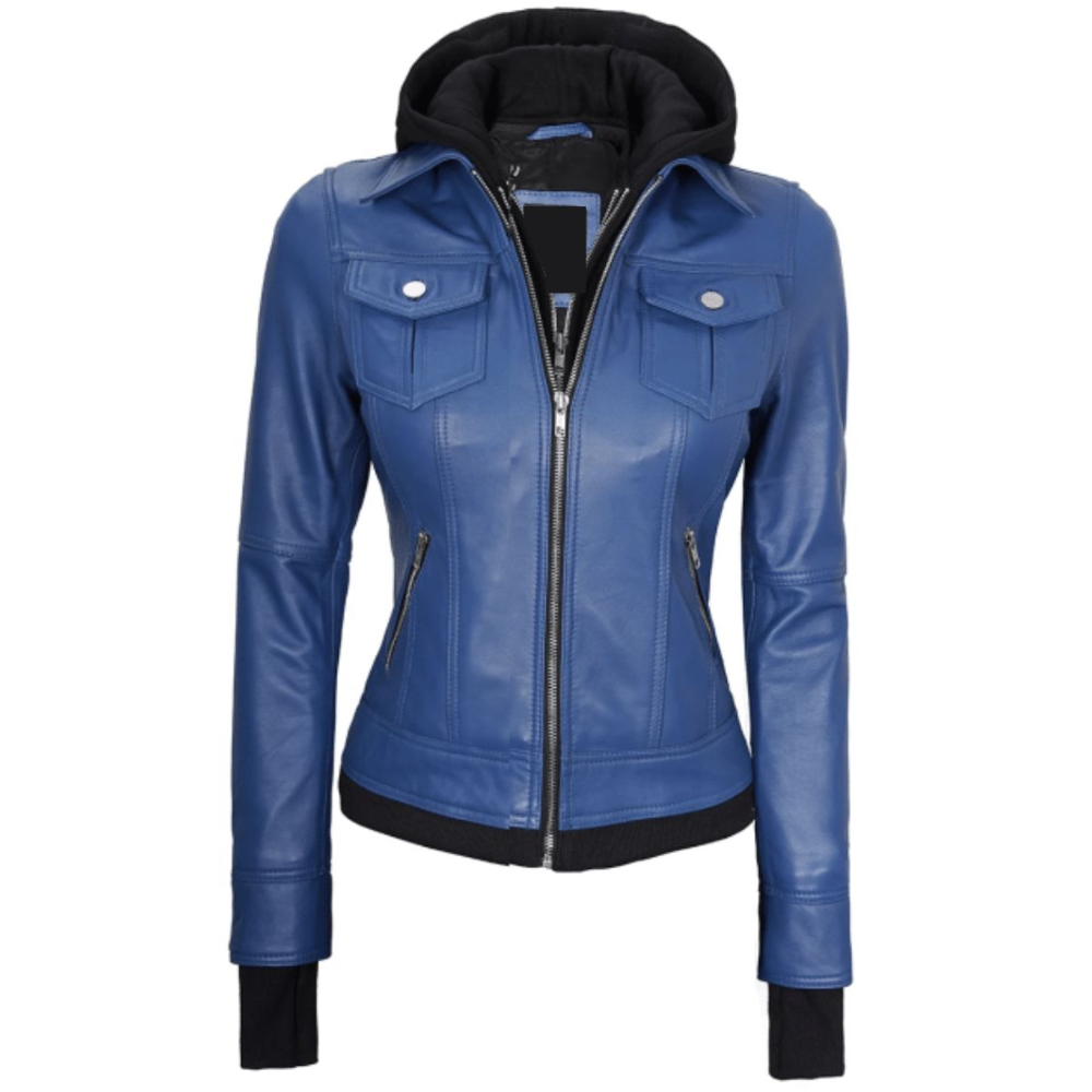 Blue Nova Bomber Hooded Jacket