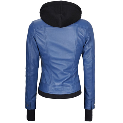 Blue Nova Bomber Hooded Jacket