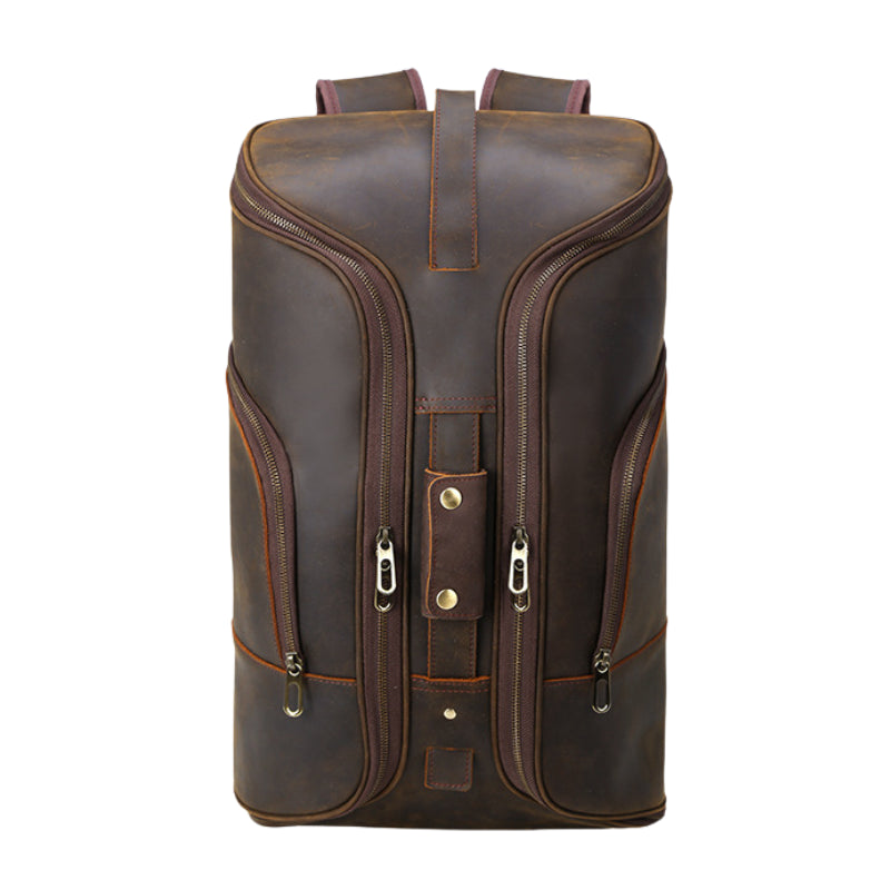 Brown Adventure Duffle Leather Backpack