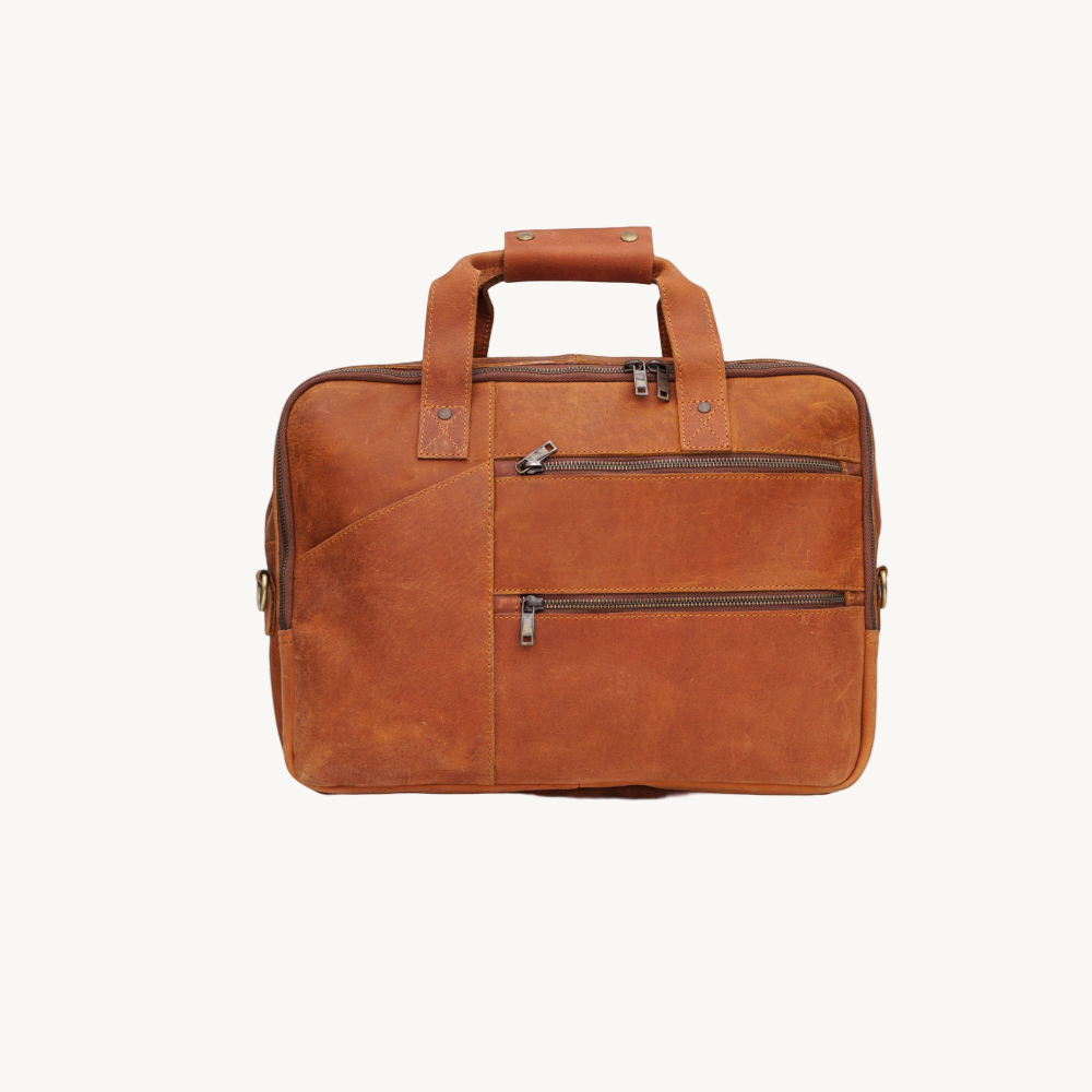 Brown Artisan Leather Briefcase
