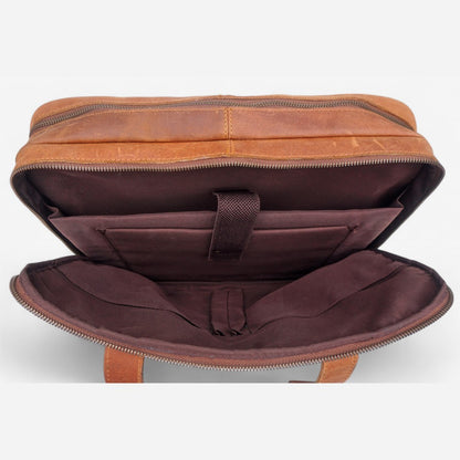 Brown Artisan Leather Briefcase
