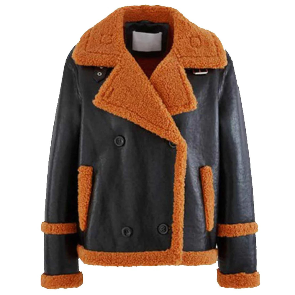 Brown & Black Outlaw Shearling Jacket