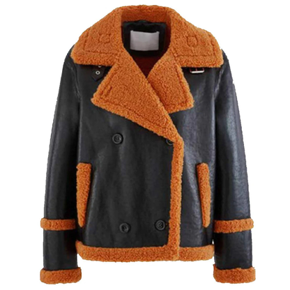Brown & Black Outlaw Shearling Jacket