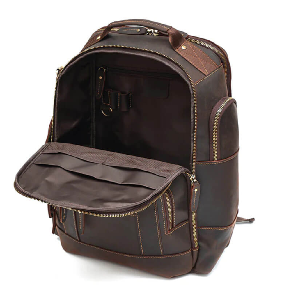 Brown Classic Leather Backpack