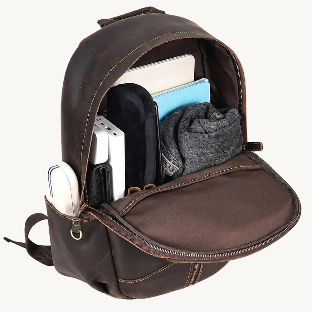 Brown Damrie Leather Backpack