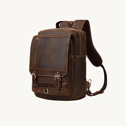 Brown Dapper Trek Leather Backpack