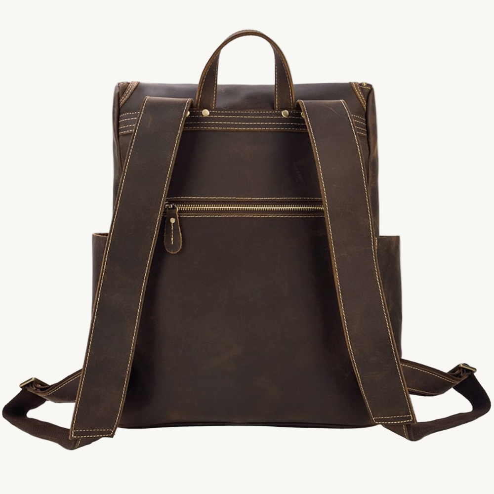 Brown Dapper Voyage Leather Backpack