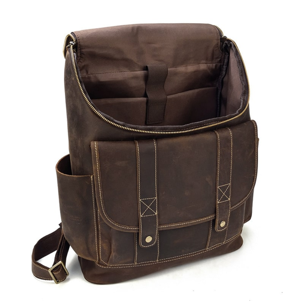 Brown Dapper Voyage Leather Backpack