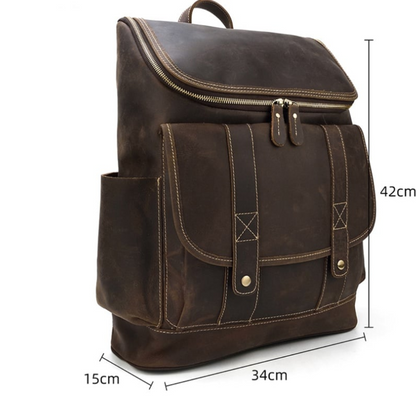Brown Dapper Voyage Leather Backpack
