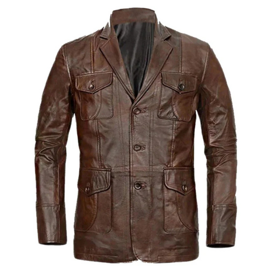 Brown Gallant Leather Blazer