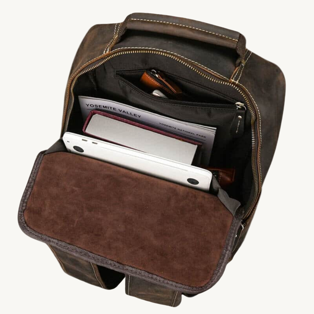 Brown Heritage Leather Backpack