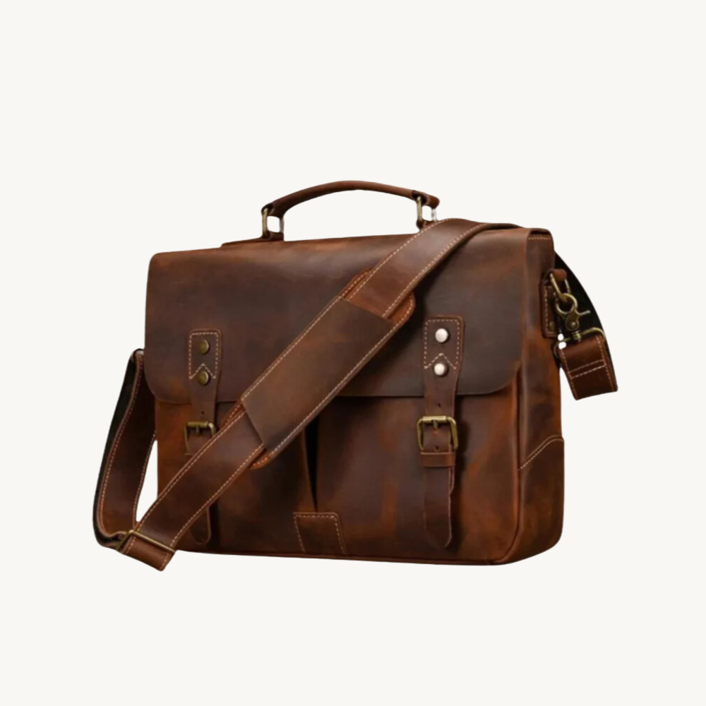 Brown-Loop-Leather-Briefcase