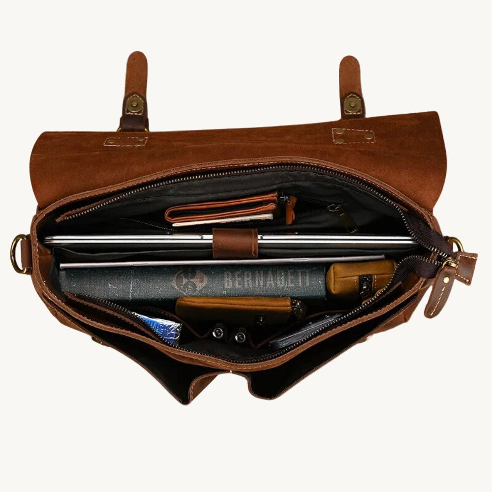 Brown Loop Leather Briefcase