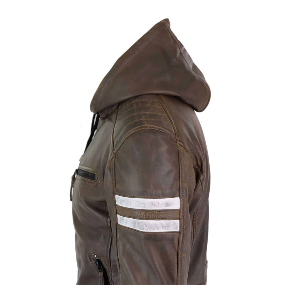 Brown Outlaw Hooded JacketBrown Outlaw Hooded Jacket