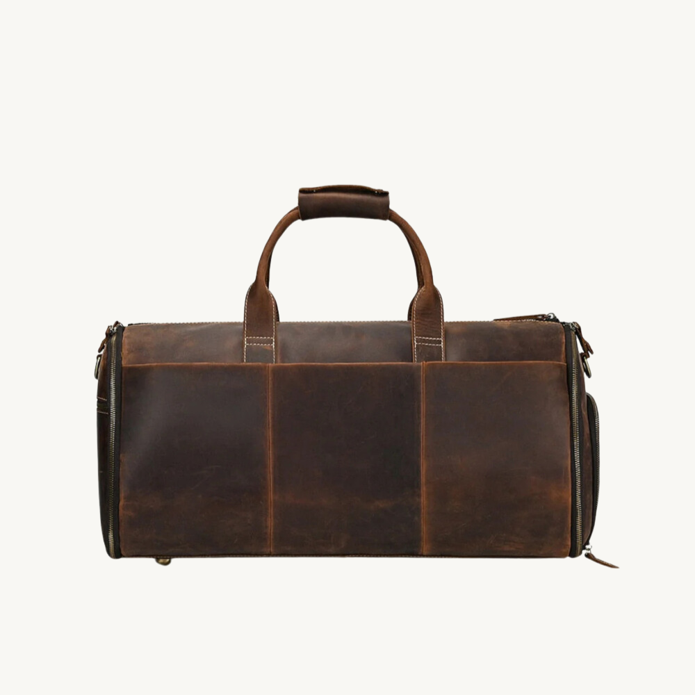 Brown Realm Leather Duffel Bag