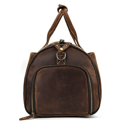 Brown Realm Leather Duffel Bag