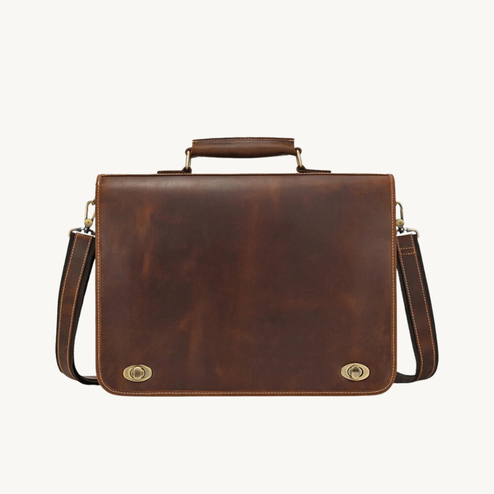 Brown Solace Leather Briefcase
